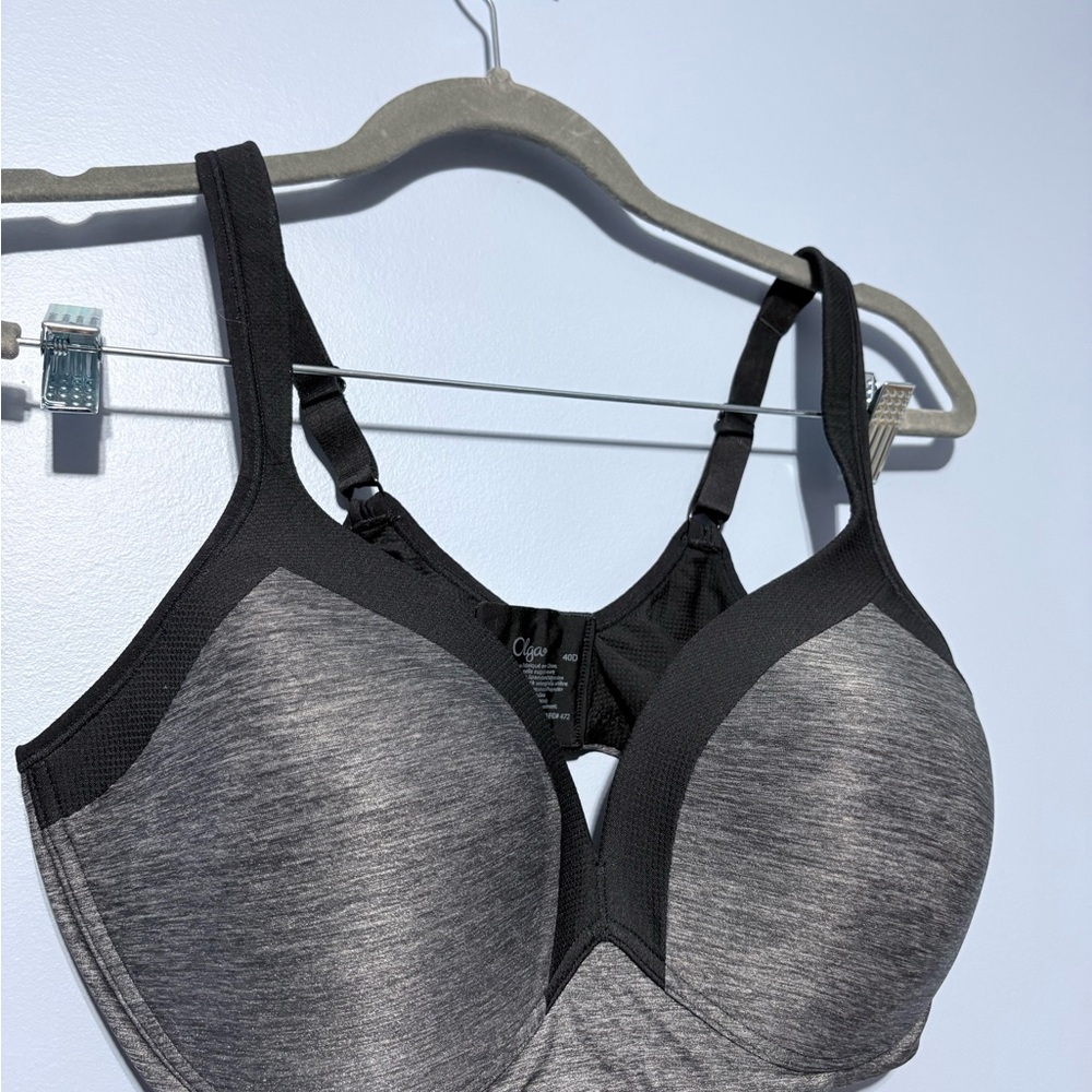 Olga Women's Charcoal and Black Bra
